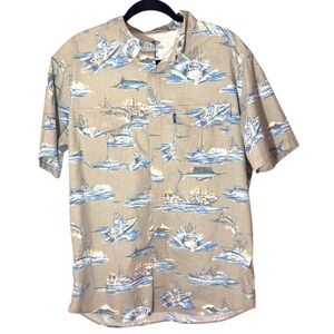 AFTCO button down shirt short sleeve fishing shirt Men’s large | af
